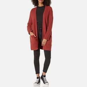 Goodthreads Oversized Cardigan Sweater Women's XXL Plus size burgundy mauve EUC